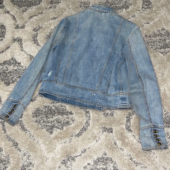 NWOT Free  People Ferry  Double Breasted Distressed  Denim Jacket - Picture 9 of 16